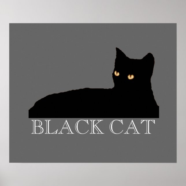Pôster gato por parede, desenho (Frente)