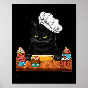 Poster Gato Preto Assando Porque Assassinato é Errado Ama