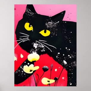 Poster Gato Preto Bonito