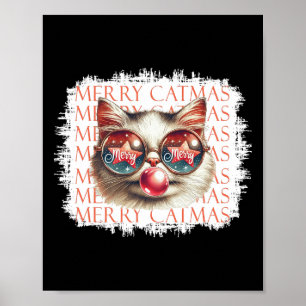 Poster Gato Preto Bonito Engraçado Feliz Natal Feliz Ho N
