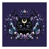 Gato Preto Cristal Esotérico Fantasia