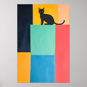 Poster Gato Preto de Design Simples