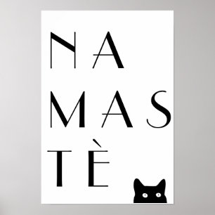 Pôster Gato preto de Namaste