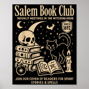 Poster Gato Preto Dia das Bruxas Clube do Livro de Bruxa