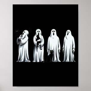 Poster Gato Preto do Dia das Bruxas Fantasma Temporada As