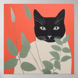 Poster Gato Preto e Branco