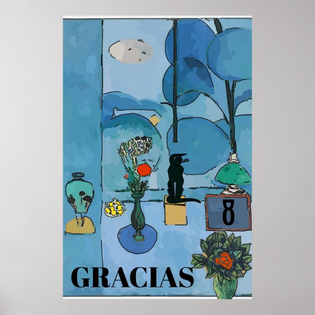 Poster Gato Preto e Flores na Sala Azul, adicionar texto (Frente)