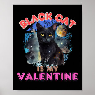 Poster Gato Preto é Meu Namorado Citação Divertida Amante
