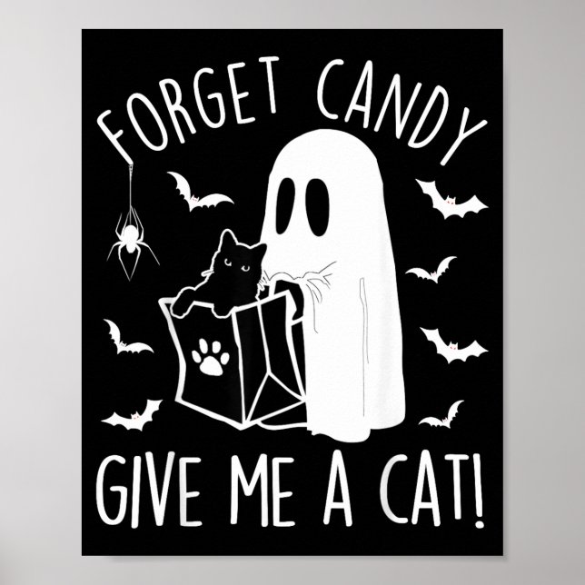 Poster Gato Preto Engraçado Esquece Doce Para Dadores De  (Frente)