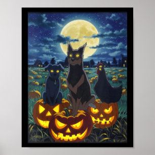 Poster Gato Preto Feminino Cachorro Galinha Halloween Abó