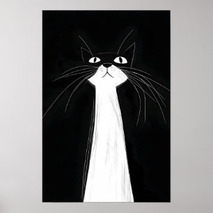 Poster Gato preto fofo engraçado