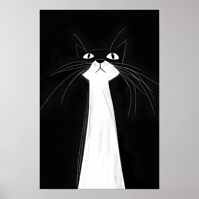 Poster Gato preto fofo engraçado (Frente)