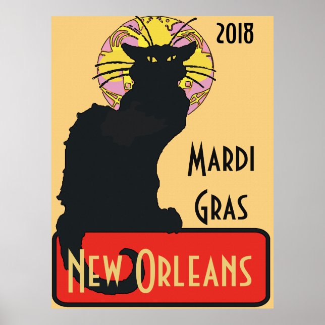 Poster Gato Preto, Mardi Gras, editar texto (Frente)