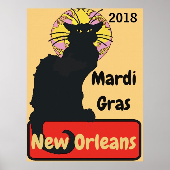 Poster Gato Preto, Mardi Gras, editar texto (Frente)