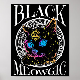 Poster Gato Preto Meowgic Halloween Bruxa Bruxaria