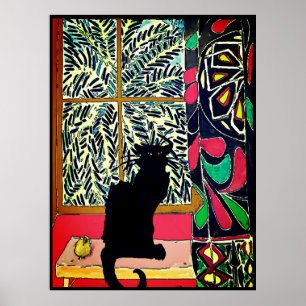 Poster Gato Preto na Janela