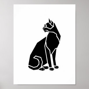 Poster Gato Preto Olhando para Trás