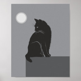 Poster gato preto sentado na mesa