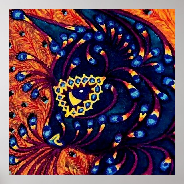 Poster "Gato Psicodélico" de Louis Wain (Frente)