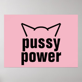 Pôster Gato Pussy Gato Osa Resistência Rosa Mulheres