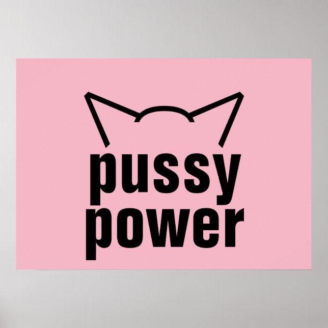 Pôster Gato Pussy Gato Osa Resistência Rosa Mulheres (Frente)