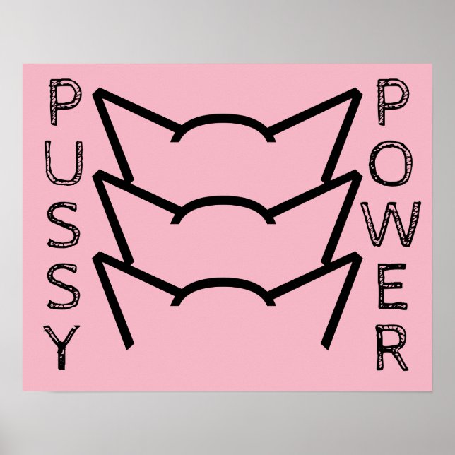 Poster Gato Pussy Gato voa resistência rosa mulheres prot (Frente)