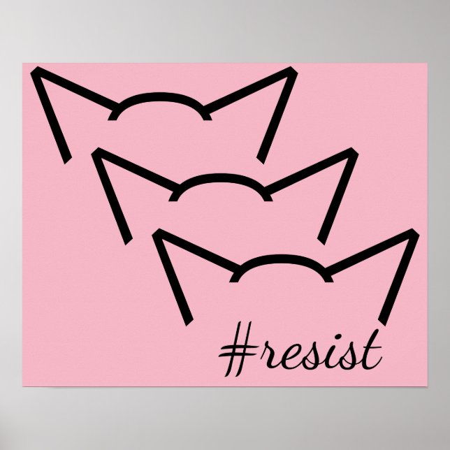 Poster Gato Pussy Gato voa resistência rosa mulheres prot (Frente)