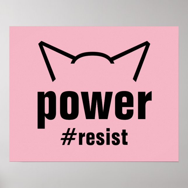 Poster Gato Pussy Gato voa resistência rosa mulheres prot (Frente)