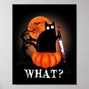 Poster Gato Qual é o Traje de Gato Preto Assustador de Ha