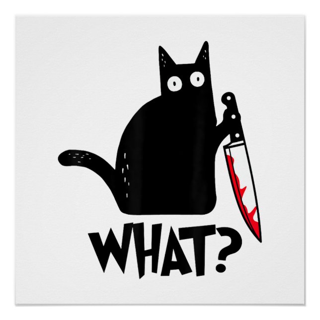 Pôster Gato Que_ Engraçado Gato Preto  (Frente)