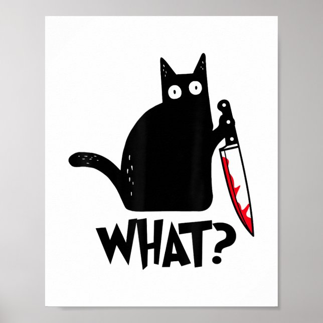 Poster Gato Que_ Engraçado Gato Preto  (Frente)