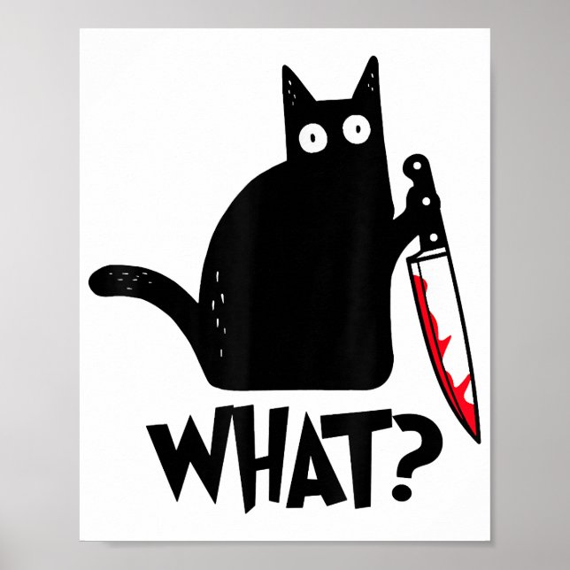 Poster Gato Que Gato Negro Engraçado Camisa Um Gato Assas (Frente)