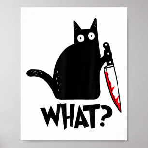Poster Gato Que Gato Negro Engraçado, Gato Assassino Com