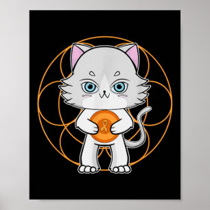 Poster Gato Ragdoll Fofo Anime Conscientização da Leucemi