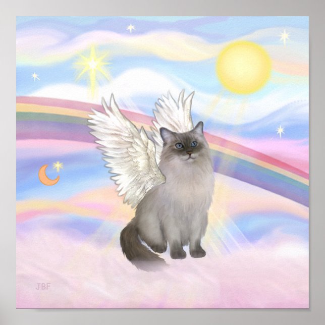 Pôster Gato Ragdoll (Ponto Azul) Anjo - Nuvens (Frente)