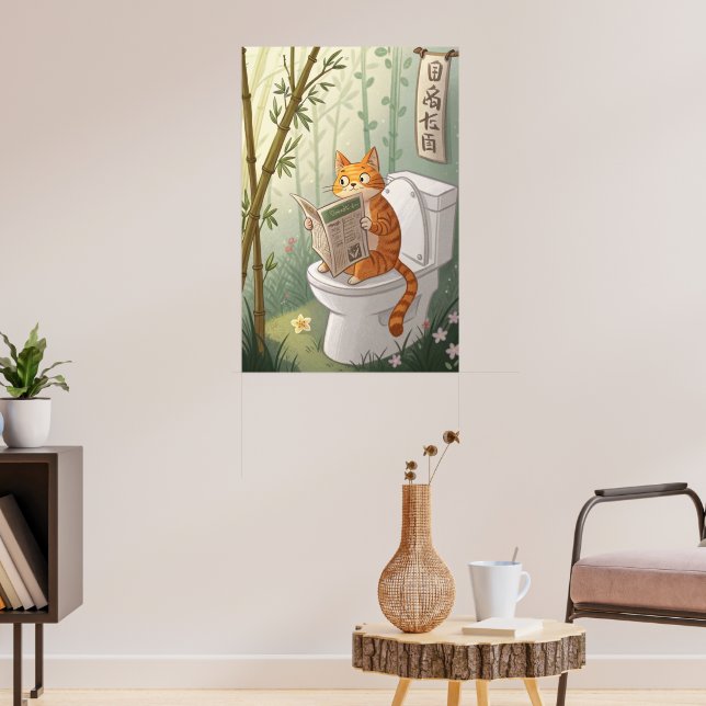 Poster Gato Relaxado no Trono (Sala de Estar 3)
