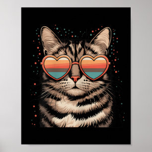 Poster Gato Retroativo Com Pulmões, Gato Bonito De Amor C