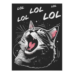Pôster Gato Risonho LOL