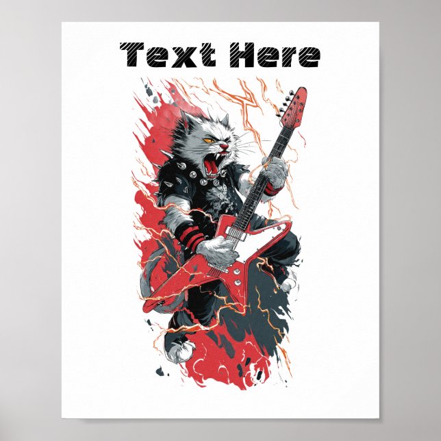 Poster Gato Rockstar (Frente)