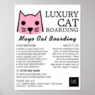 Poster Gato Rosa, Embarque De Gato, Publicidade De Cateri