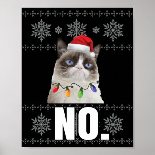 Poster Gato Sem Grumpy Xmas Gatos Sem presentes de Natal 