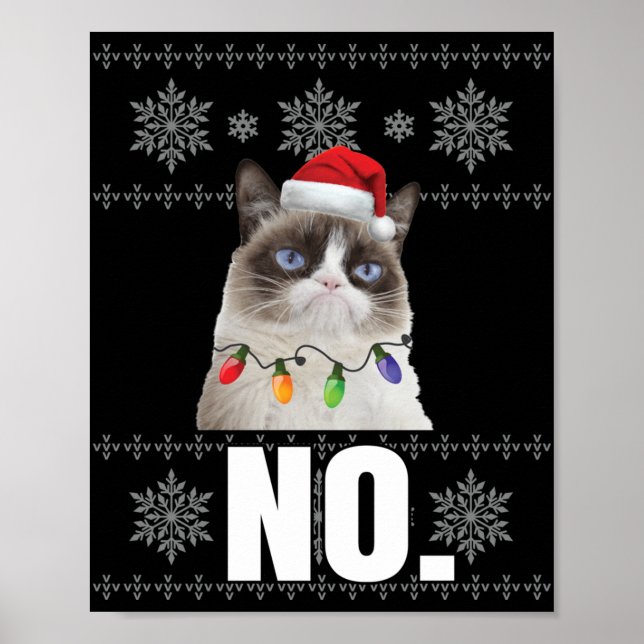 Poster Gato Sem Grumpy Xmas Gatos Sem presentes de Natal  (Frente)