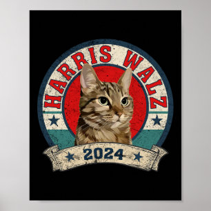 Poster Gato Senhoras Para A Eleição De Kamala Harris Tim