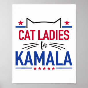 Poster Gato Senhoras Para Kamala Funny Cat 2024 President