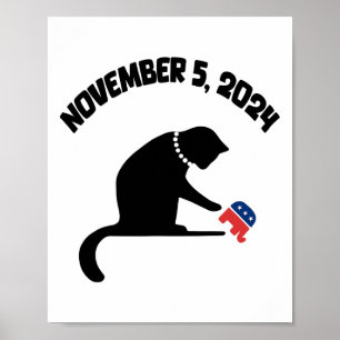 Poster Gato Senhoras Para Kamala Harris