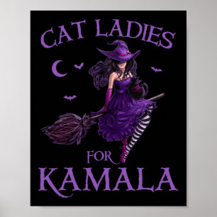 Poster Gato Senhoras Para Kamala Harris 2024 Bruxas Harri