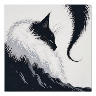 Pôster Gato Silencioso Minimalista