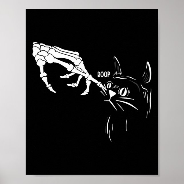 Poster Gato Skeleton Boop Halloween Cats Lover Pet Ow (Frente)