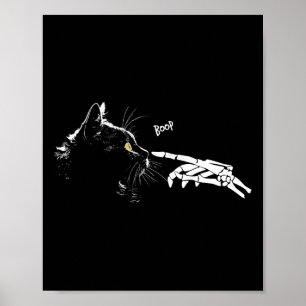 Poster Gato Skeleton Boop Halloween Cats Pretos Cujos Gat