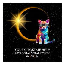 Gato Sólido Eclipse Souvenir Engraçado Personaliza